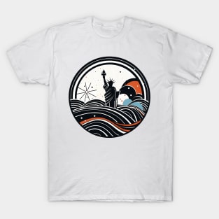 Statue of Liberty emblem Independence Day design for patriots T-Shirt